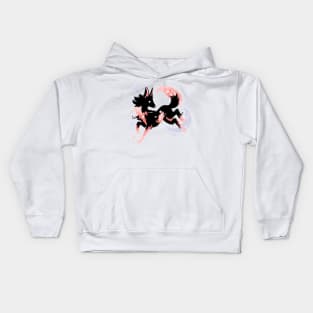 Cherry Blossom Wolf Drawing Kids Hoodie